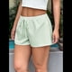 thumbnail image 4 of Pantalones Cortos Tipo Bóxer de Verano con Cintura Elástica, Cordón Ajustable y Estampado de Rayas para Mujer. Verde XL, 4 of 7