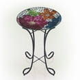 thumbnail image 5 of Alpine Corporation 18" x 24" Mosaic Glass Birdbath Bowl on Stand, Blue, 5 of 6