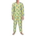 thumbnail image 3 of Naloa Blue Rabbit Men’s Pajamas Set - Long Sleeve Button Down Sleep Shirt and Pajama Bottoms Sleepwear Set-Medium, 3 of 7