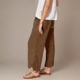 thumbnail image 5 of Petite Women's Elastic Waist Pants with Pockets Casual Wide Leg Trousers Loose Fit Comfort Under $10, 5 of 9
