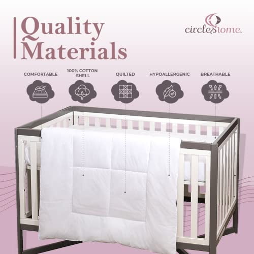 CirclesHome Crib Comforter - Soft and Breathable Toddler Comforter with Square Shape Quilting Design - 100% Cotton - Woven with 200 TC - (37 x 52)