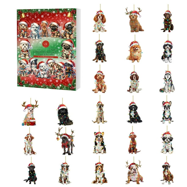 Calendario de Adviento 2025 Calendario de cuenta atrás para Adviento Colgante coleccionable divertido Calendario de Adviento de 24 días para Navidad 2D