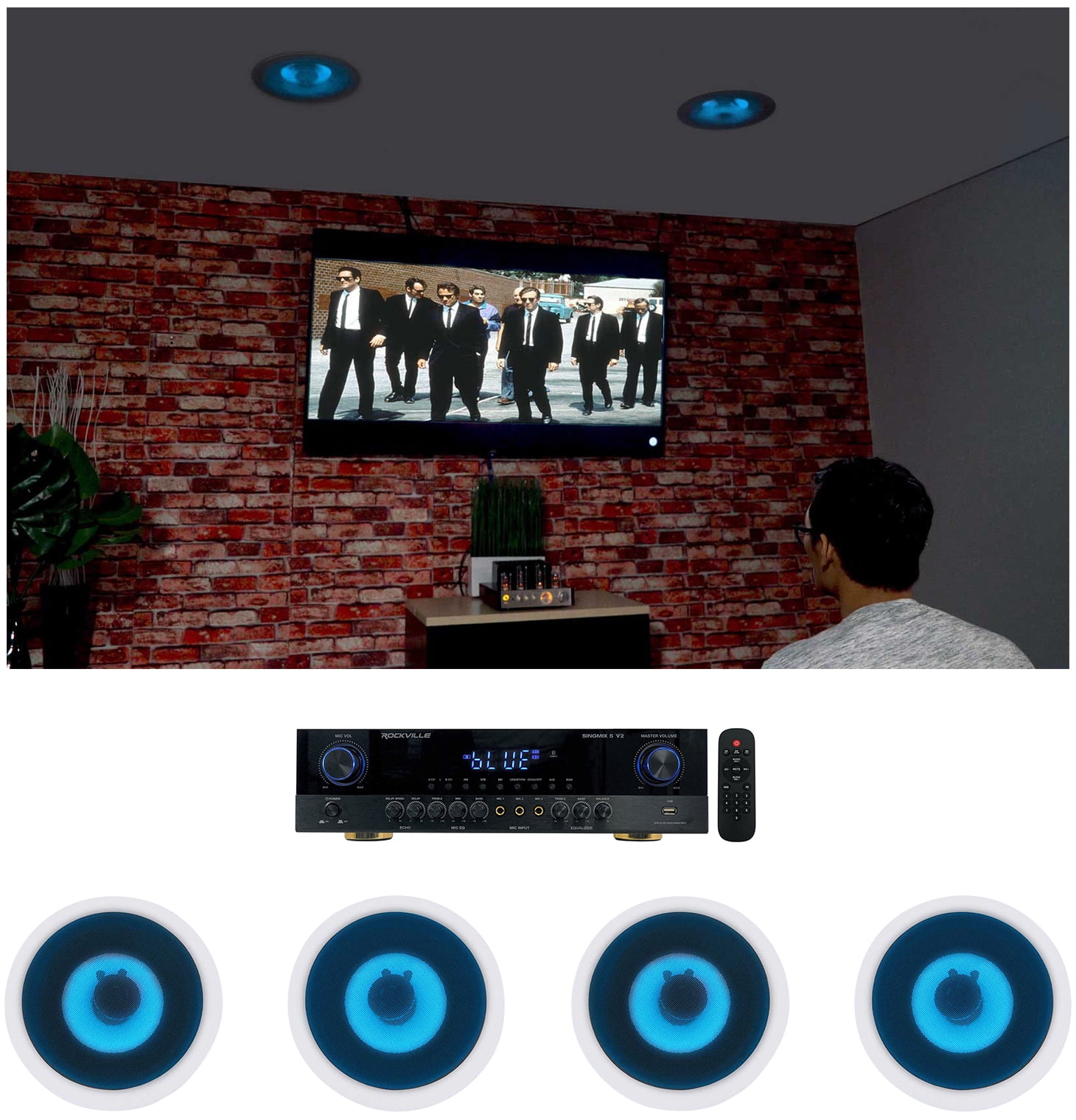 ROCKVILLE HC85 8 Inch 8-Ohm 700 Watt 2-Way In Ceiling Home Theater Speakers Manual