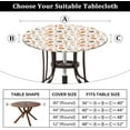 thumbnail image 2 of Fall Pumpkin Round Fitted Tablecloth with Elastic Thanksgiving Harvest Outdoor Tablecloth Waterproof Table Cover for Picnic Dinner Party Decor Fits 48"-52" Diameter Round Tables, 2 of 6