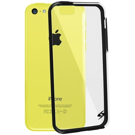 SlimGrip Shockproof Hybrid Protective Clear Case with Black TPU Trim Bumper for iPhone