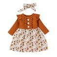 thumbnail image 2 of LSLJS Toddler Girl Ribbed Leopard Printed Flutter-Sleeve Dress Baby Suit, Girls Dresses, 2 of 9