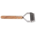 thumbnail image 4 of Rastrillo para quitar nudos de pelo de mascotas, mango de madera de doble fila, cepillo para quitar pelo de perro y gato, para el cuidado de cachorros., 4 of 14