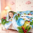 thumbnail image 4 of Manfei Cute Snowman 7-Piece Twin Bedding,Christmas Snowflake Bedding Comforter Set,Blue Green,Christmas Reversible, 4 of 6