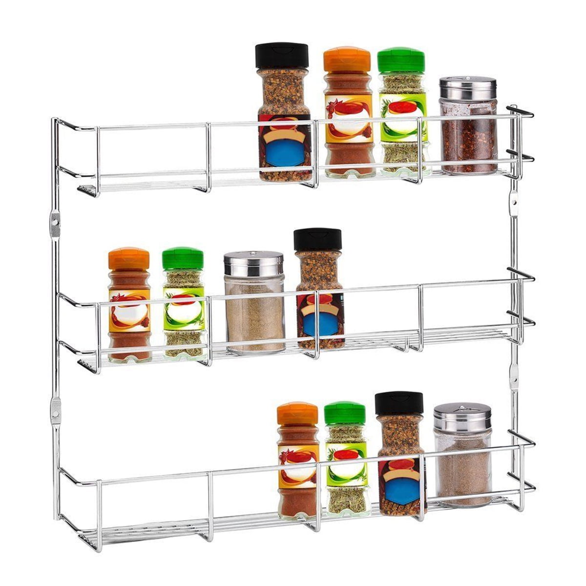 3 4 5 6 Tier Metal Spice Rack Wall Mount Kitchen Spices Organizer