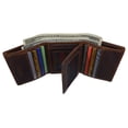 thumbnail image 4 of Leather Trifold RFID Brown Wallet For Men With Flip Out ID Holder, 4 of 9