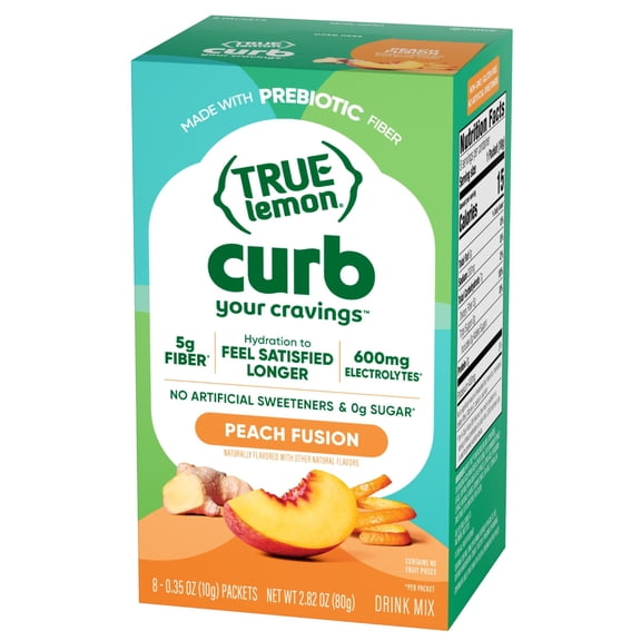 True Lemon Curb Your Cravings Peach Fusion Flavored Powder, 8 Ct. Drink Mix Packets