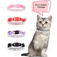 thumbnail image 2 of Breakaway Cat Collars with Bell,Adjustable Safe Kitten Collar,Cat Collars for Girl Cats with Rhinestone Soft Velvet, 2 of 7
