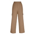 thumbnail image 5 of Miluxas Womens Casual Cotton Tapered Cargo Pants Loose Elastic Waist Ankle Cropped Trouser with Pockets Khaki, 5 of 7
