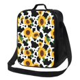 thumbnail image 1 of Balery Cute Cow Print Sunflower D Caja de Almuerzo y Bolsa de Almuerzo para Hombres y Mujeres, Bolsa de Almuerzo Reutilizable con Gran Capacidad, Bolsa de Almuerzo Aislada, 1 of 7