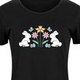 thumbnail image 3 of Instant Message - Stencil Bunnies With Flowers - Women's Any Way Dress, 3 of 7