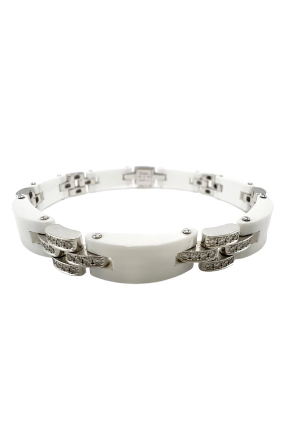 Pre-Owned Cartier Maillon Panthre Bangle for Men and Women, Au750 18K White Gold Bracelet,...