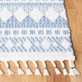thumbnail image 3 of SAFAVIEH Moroccan Tassel Fallon Southwestern Shag Area Rug, Ivory/Light Blue, 6'7" x 6'7" Square, 3 of 8
