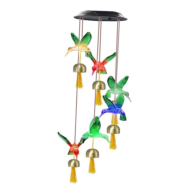 Carillón de viento Zulema mariposa/colibrí con energía solar LED al aire libre