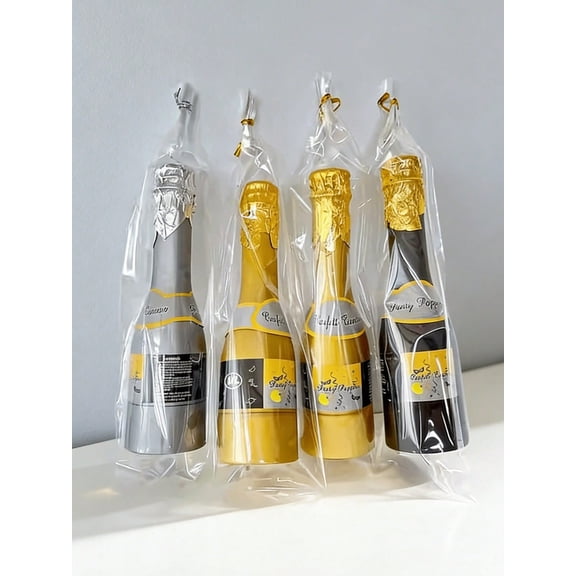 Set of 6 Champagne Bottle Confetti Poppers Twist Metallic Streamer Party Poppers for Wedding Birthday New Year Celebration Decor