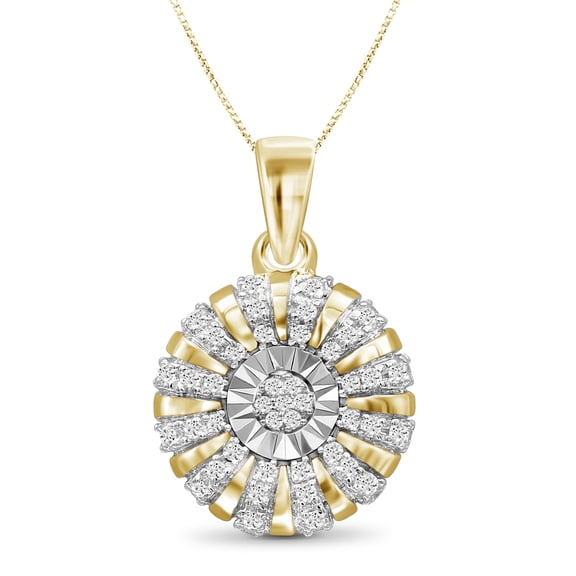 1/5 Carat T.W. White Diamond 14k Gold Over Silver Pendant