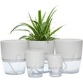 thumbnail image 3 of Sunjoy Tech Self Watering Planter Pots, Indoor Home Garden Modern Decorative Pot for Potting Small House Plants African Violet Cactus Herbs Succulents or Start Seedlings, 3 of 8
