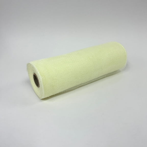 Ivory - Floral Mesh Wrap Solid Color - ( 10 Inch x 10 Yards )