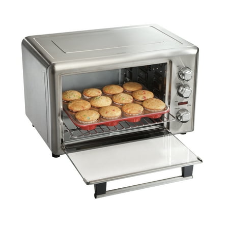 Hamilton Beach Countertop Oven with Convection and Rotisserie, Baking, Broil, Extra Large Capacity, Stainless Steel, 31103