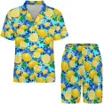 thumbnail image 2 of PRIYAL Mens Pajama Set Short Sleeve 2 PCS Sleepwear Soft Summer Button Down Loungewear Set Pj Set Casual Outfits, 2 of 10