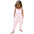 thumbnail image 2 of Ruyang Toddler Girls Bunny Printed Overall Jumpsuit My First Easter Outfit Baby Sleeveless Spaghetti Strap Romper Summer Clothes, 2 of 5