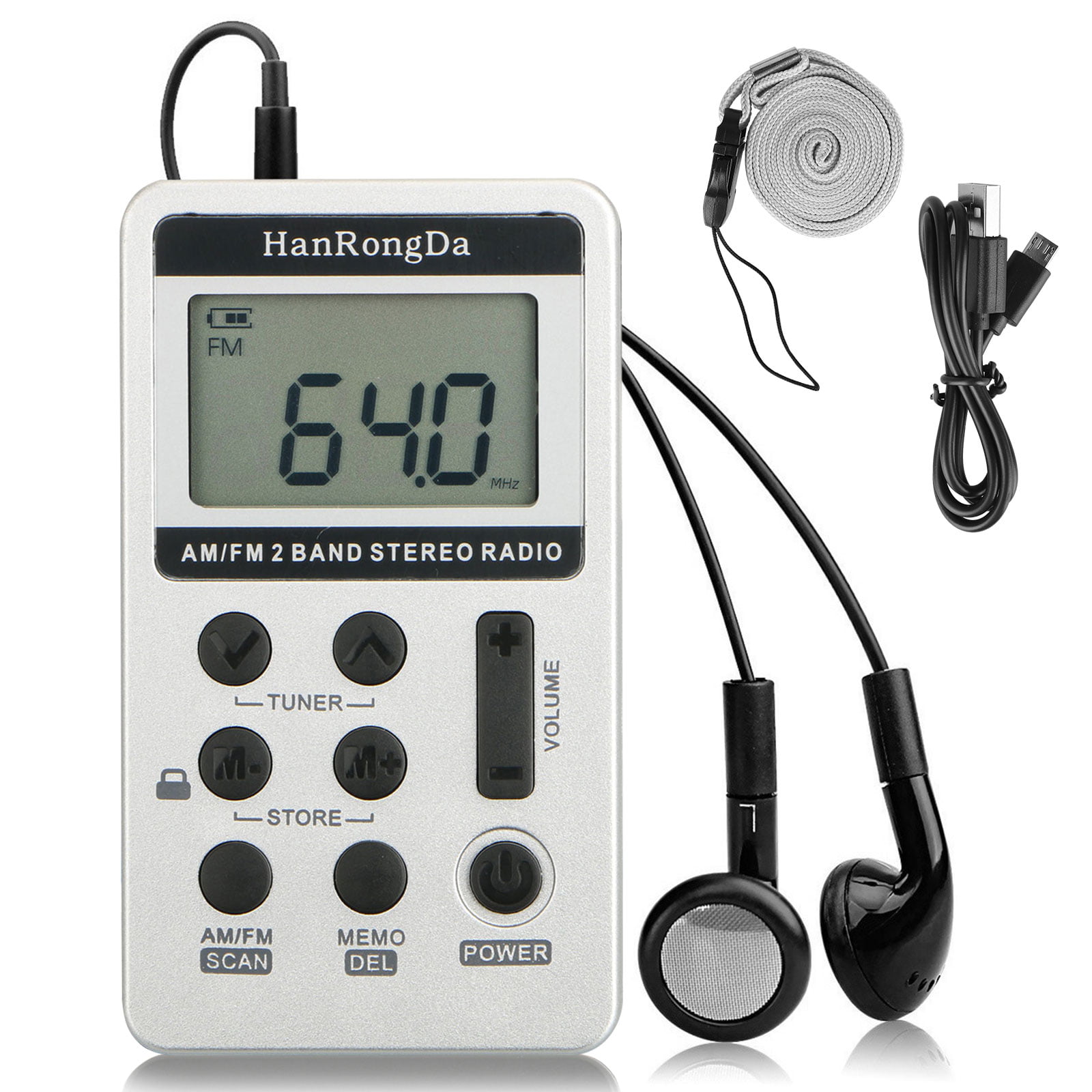 Radio for Walking/Gym/Jogging Rechargeable Pocket AM FM Radio Personal Portable Radio with Earphones Mini Digital Radio