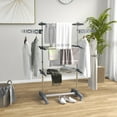 thumbnail image 2 of HOMCOM 3-Tier Clothes Drying Rack Collapsible Adjustable Clothes Airer, 2 of 10