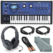 "Novation MiniNova 37-Mini-Key Analog Modeling Synthesizer W/ Deluxe Bundle, Samson Stereo Headphone, Cables, and FiberTique Cleaning Cloth"