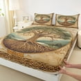thumbnail image 3 of jejeloiu Gold Tree Of Life Twin Sheet Sets,Exotic Boho Bedding For Adults 3-Piece, 3 of 7
