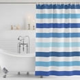thumbnail image 4 of Ombre Blue White Striped Bathroom Shower Curtains with Hooks, Modern Minimalist Abstract Lines Waterproof Fabric Washable Shower Curtain for Home Hotel Bathtub Decor 36x72 Inch, 4 of 9