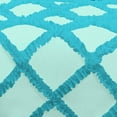 thumbnail image 4 of 3 Piece Luxury Two Tone Diamond Ruffle Pattern Comforter Set Super Soft, All Season 800 Thread Count, 100% Egyptian Cotton, King/California King Size Aqua Blue-Turquoise Blue Color, 4 of 4
