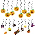 thumbnail image 1 of Decoraciones colgantes en espiral para Halloween, serpentinas colgantes en espiral con forma de esqueleto de fantasma y calabaza para el techo, 1 of 5