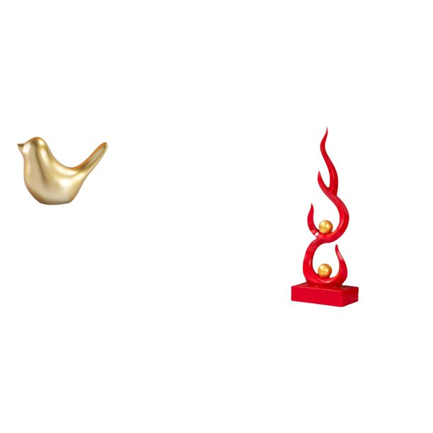 Figura de pájaros,Figura de pájaro dorado,decoración del hogar,estatua de animal,Escultura abstracta de fuego,Estatua de arte abstracto,adorno decorativo para el hogar,Escultura de fuego