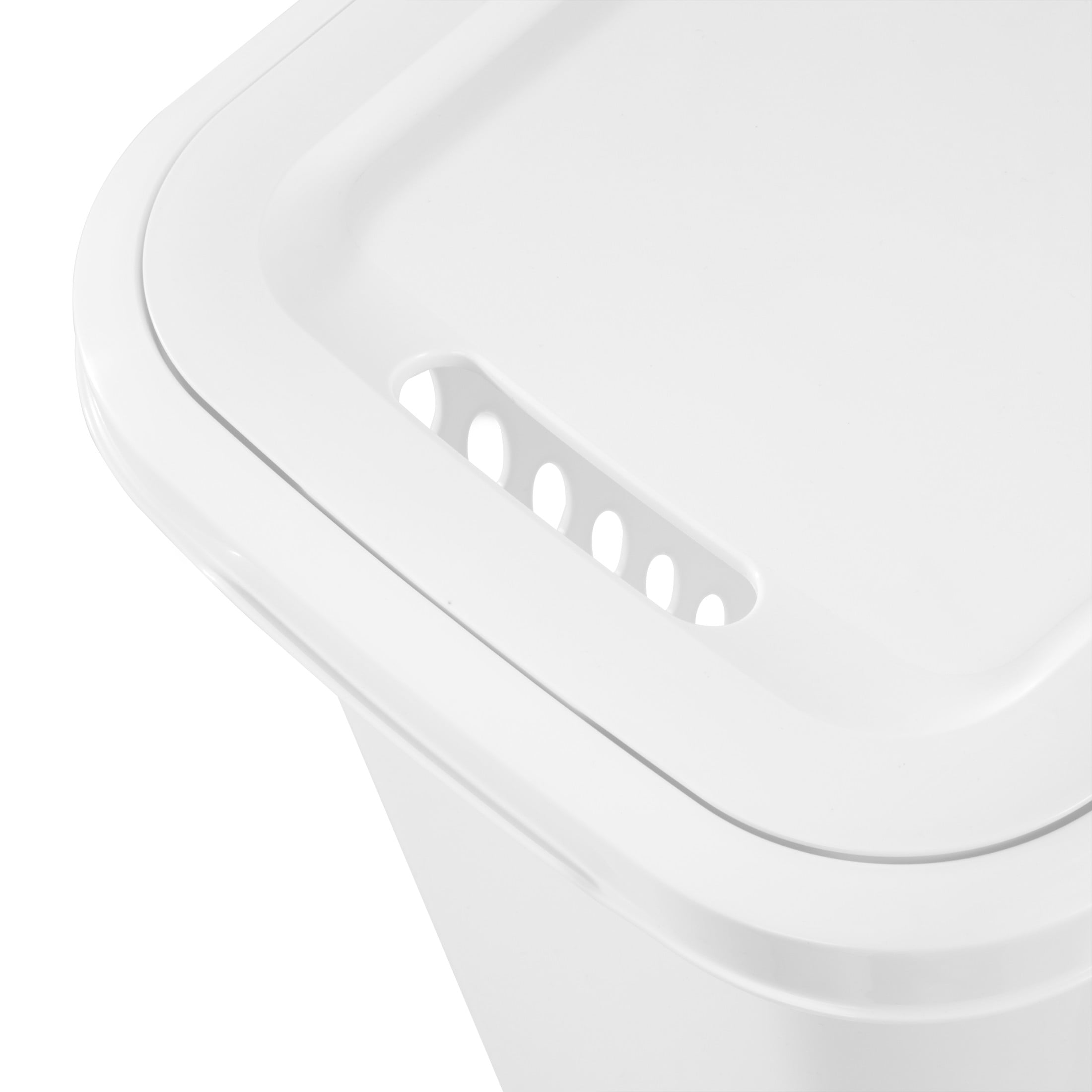 Sterilite Slim Laundry Hamper, Plastic, Lift-top Lid and Integrated Handles, White, 4 Count