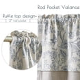thumbnail image 3 of Curtainking Double Layer Kitchen Valance 50x18 inch Farmhouse Floral Botanic Valance for Kitchen Living Room Rod Pocket 1 Panel Blue on Beige, 3 of 7
