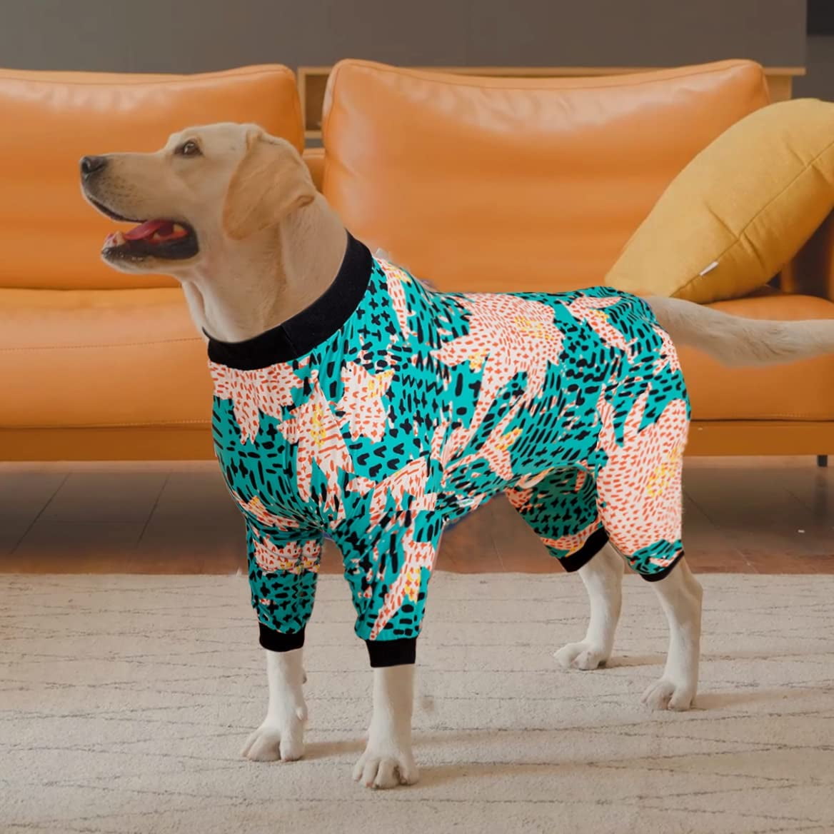 LovinPet Big Dog Pajamas/Abstract Geometric Prints Style for Large Dog Jamammies/Doberman Dog Pajamas Lightweight Pullover Dog Pajamas Full Coverage Dog pjs 