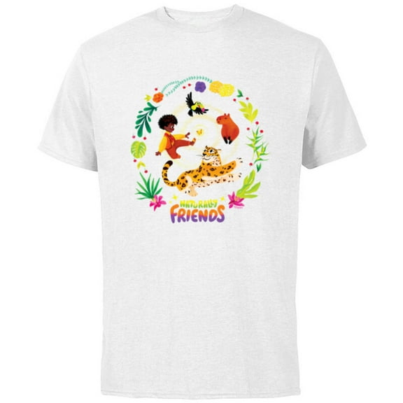Disney Encanto Antonio Madrigal & Animals Naturally Friends - Short Sleeve Cotton T-Shirt for Adults - Customized-White