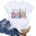thumbnail image 4 of YDLCAFD Hauts à Manches Courtes pour Femmes Blouse Décontractée pour Femmes Chemises Imprimées Jour de Pâques Col Rond Tee-Shirt Manches Courtes Tunique Chemise Manches Longues Protection Solaire Femmes, 4 of 4