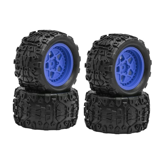 4 Pieces RC Wheels and Tires Hub Rims RC Accessories Wear Resistant Rubber for 1:18 Scale RC Crawler Toy Cars