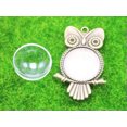 thumbnail image 6 of EOEMY 5 Pcs Bronze Silver Owl Pendant With Glass Terrarium 1/2 Bottle 20mm-Silver, 6 of 8