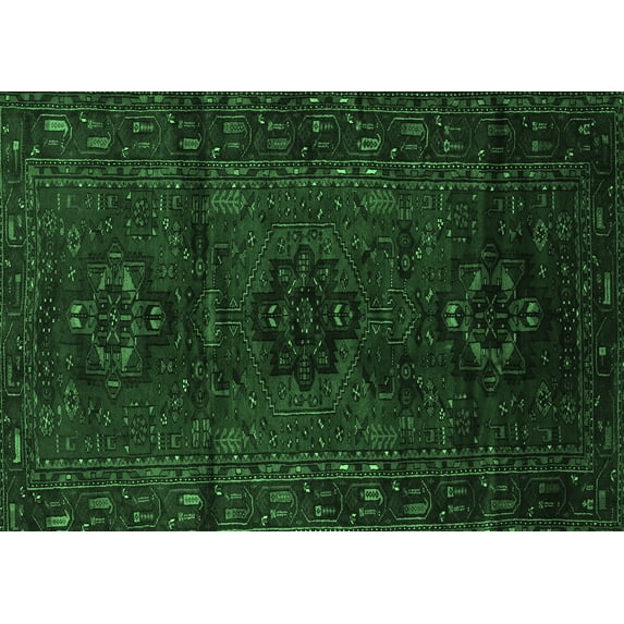 Ahgly Company Indoor Rectangle Persian Emerald Green Traditional Area Rugs, 8' x 10'