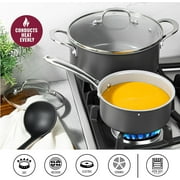 Granitestone Pro 13 Pc Pots and Pans Set Non Stick with Utensils, Hard Anodized Ceramic Cookware Set with Skillet, Diamond & Mineral Coating, Oven/Dishwasher Safe, Chalk