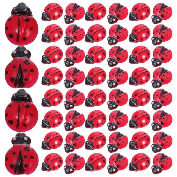 unbranded 100Ud Adorables Figurillas De Mariquita En Resina Para De Hogar Y Jardín