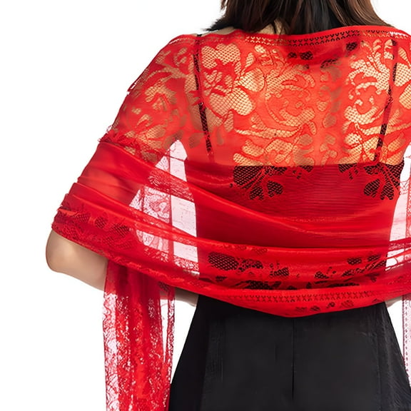TELOLY Soft Lace Shawls and Wraps for Evening Formal Dresses Scarf Pashmina Shawl for Wedding Party