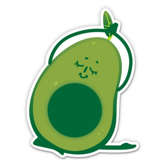 Avocado Doing Yoga - 3" Vinyl Sticker - For Car Laptop Water Bottle Phone - Waterproof Decal
