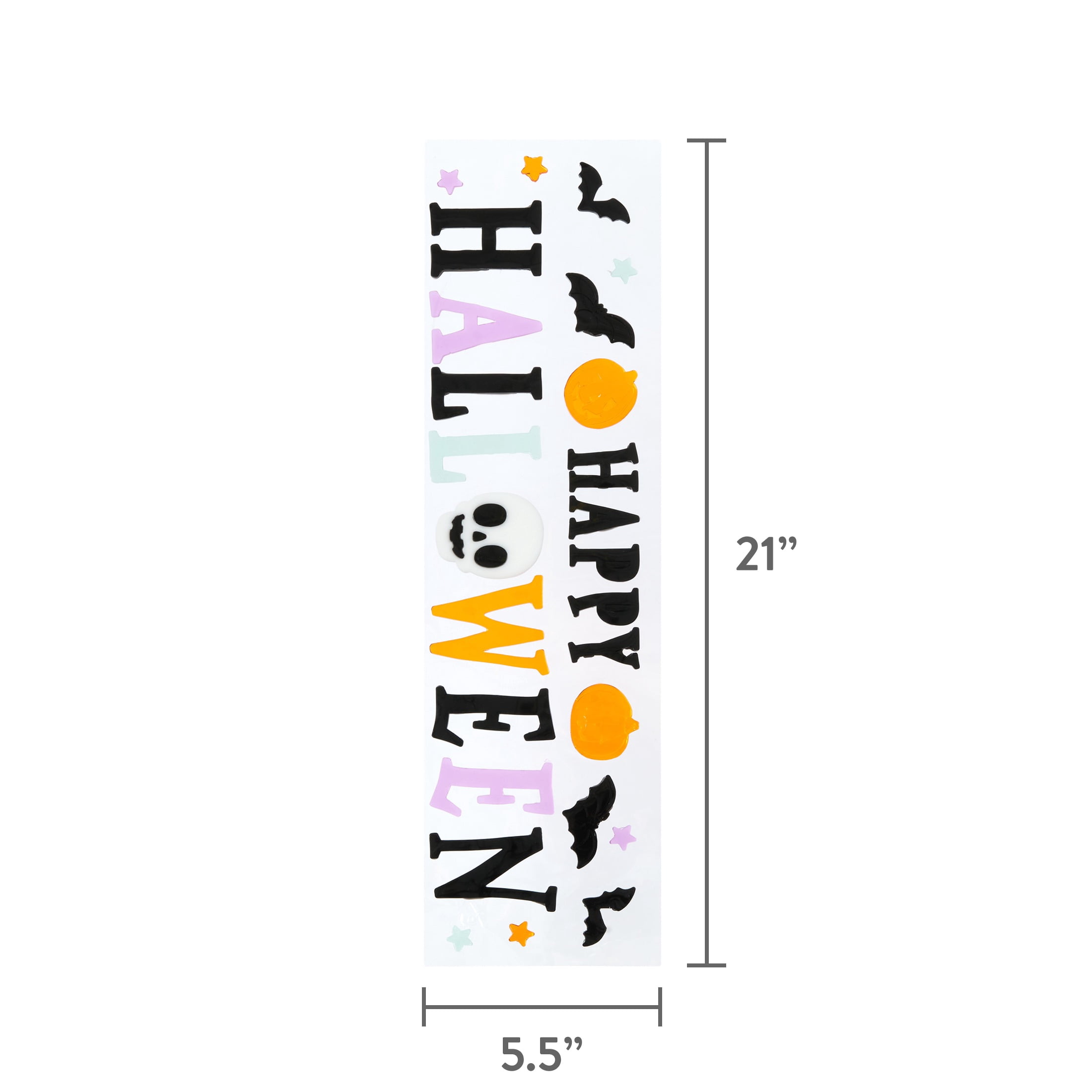 Happy Halloween Gel Clings, Multicolor, 5.5" x 21", Halloween by Way To Celebrate